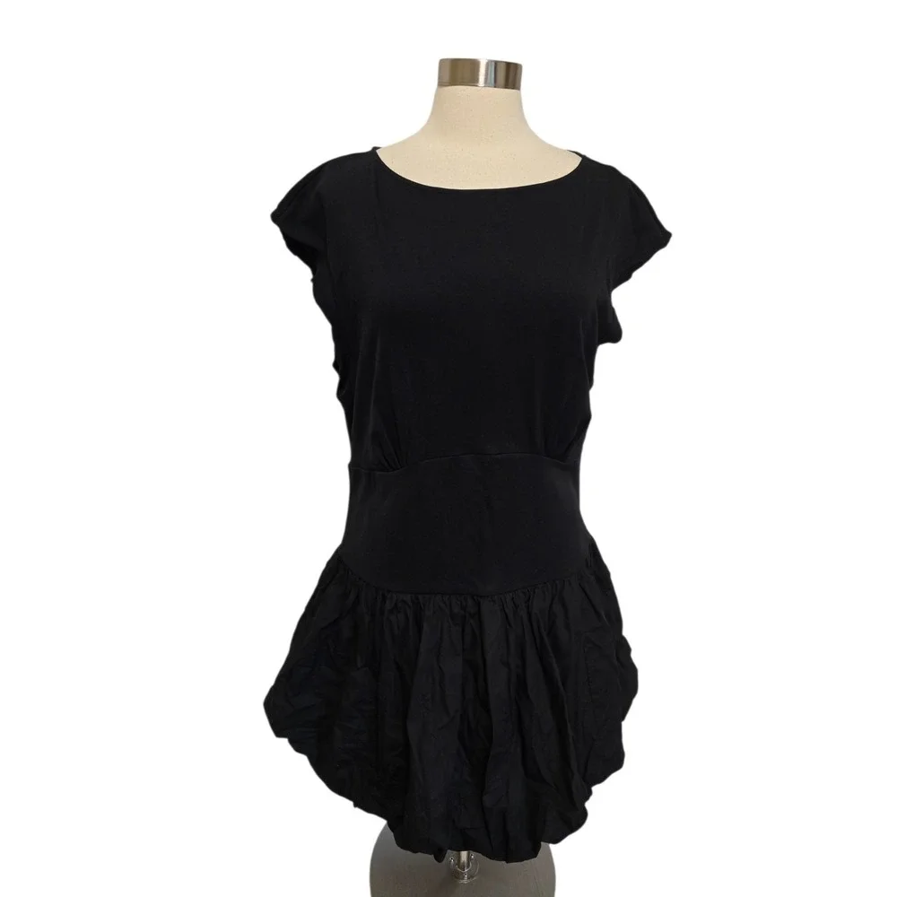 J.‎ Crew Bubble Hem Mini Dress Size 2X Solid Black
